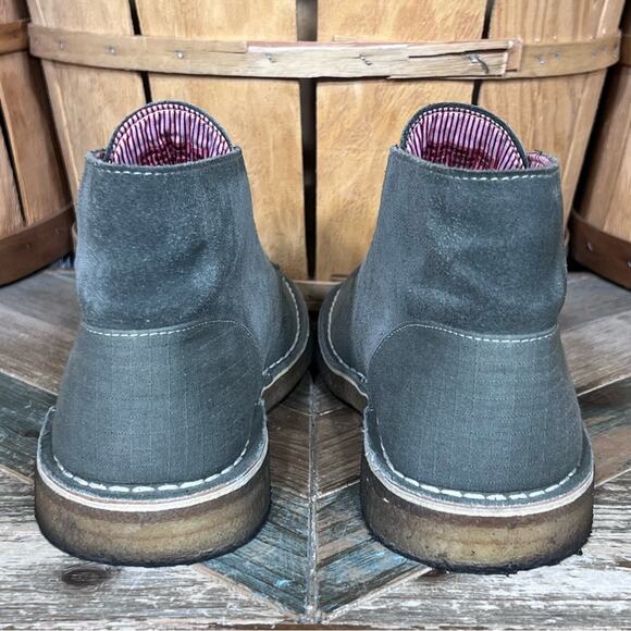 Clarks x Herschel Sage Green Suede Denim Limited Edition Desert Boots Mens 10.5 - Picture 7 of 13